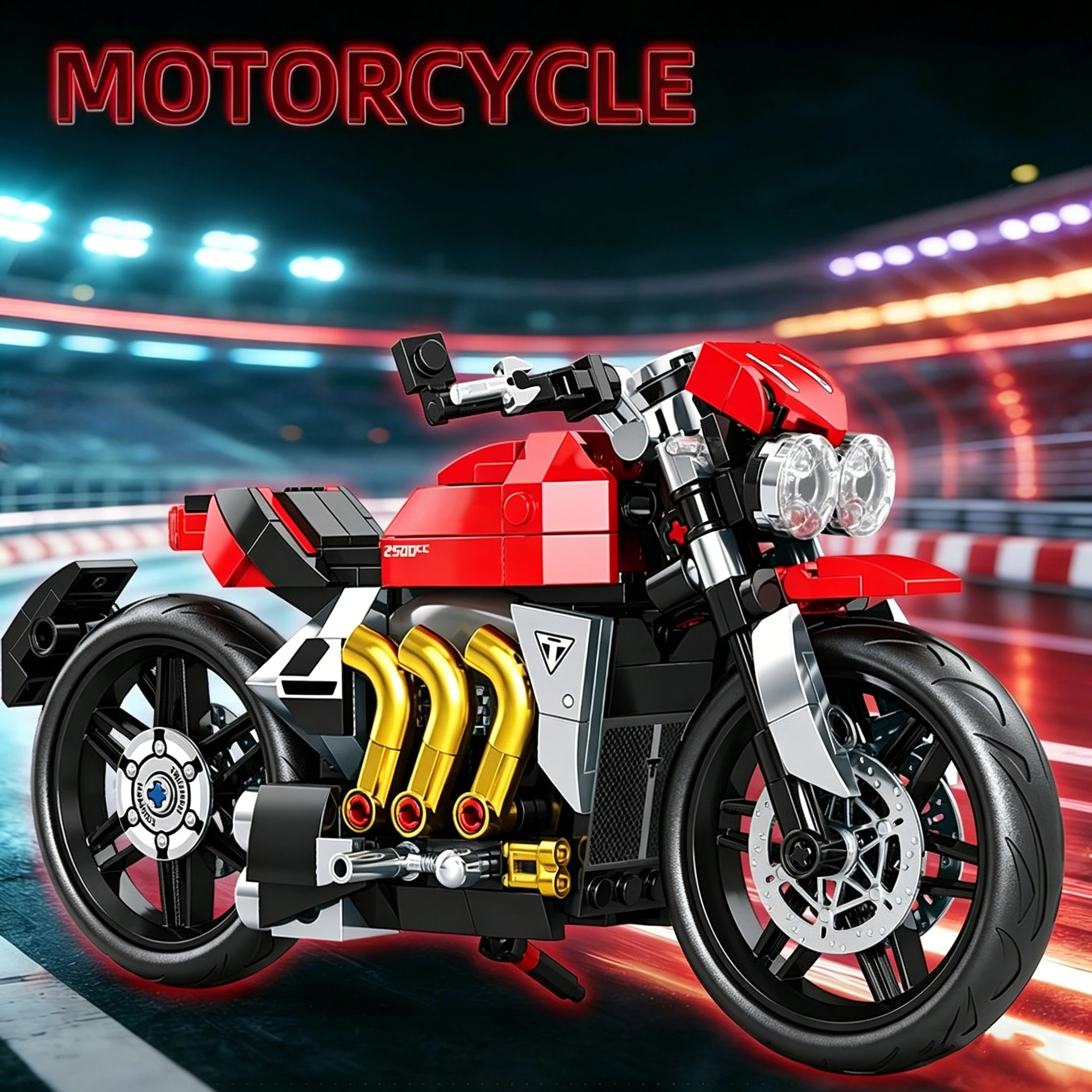 Set de Bloques de Construcción de Motocicleta, Modelo de Superbike de Carreras, Motocicleta Retro de Calle, Juguete Cole