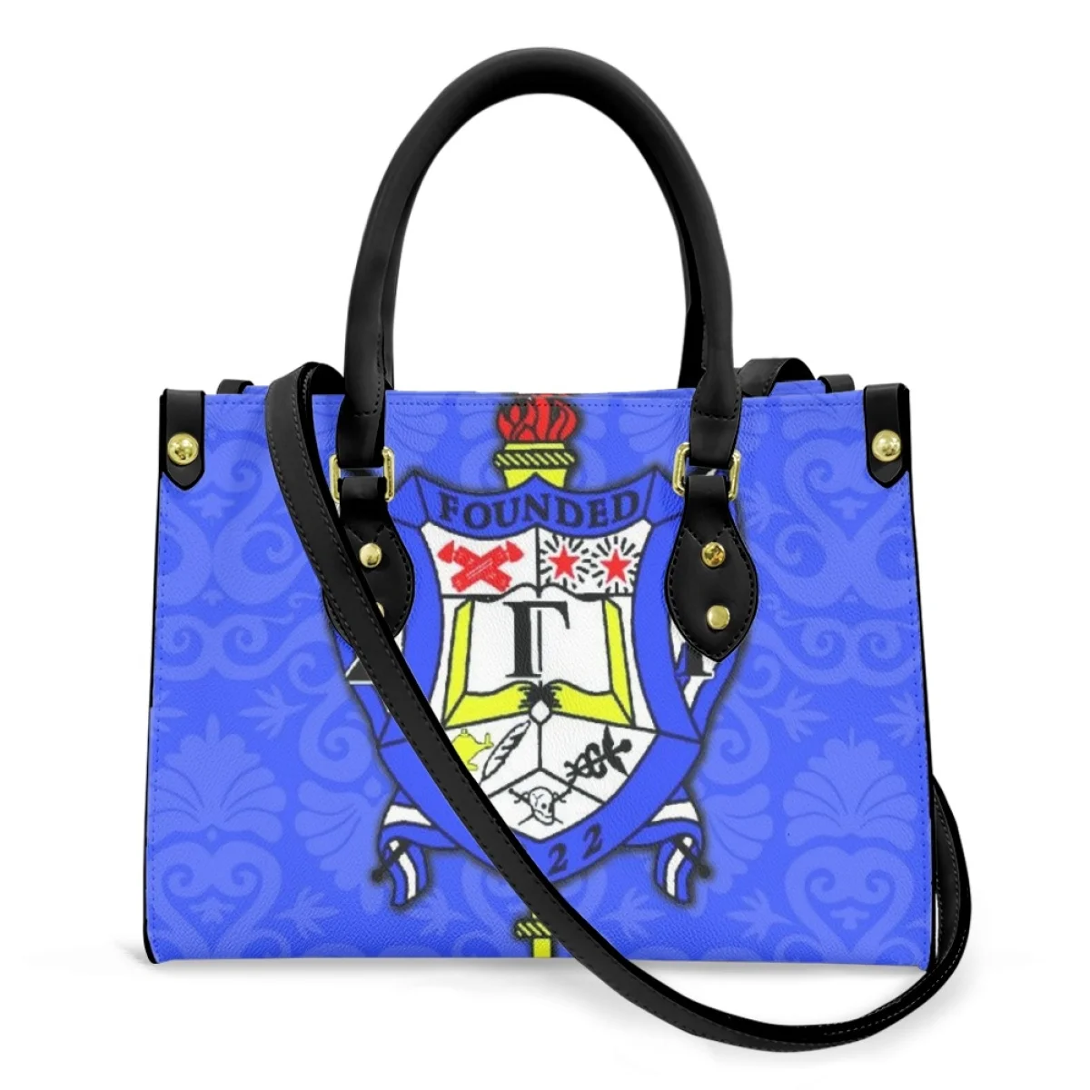 

FORUDESIGNS Sigma Gamma Rho Theme Women's Handbags Greek Alphabet Luxury Laptop Hand Bag PU Leather Fantasy Tote Bags Trendy