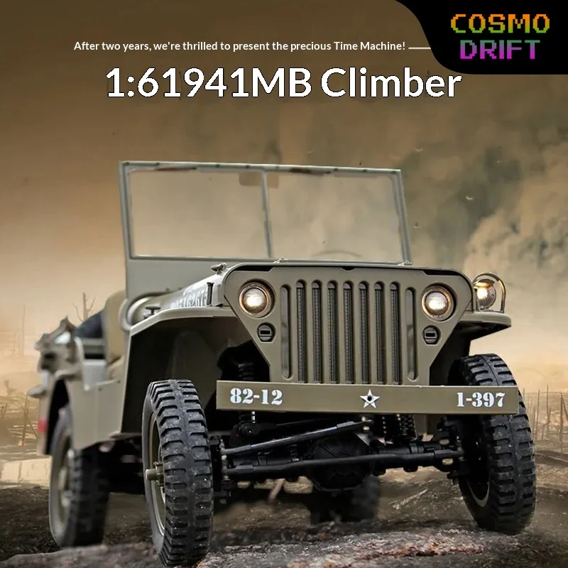 MS 1:6 1941 MB Scaler Willys RC Rock Crawler 4WD Remote Control Off-Road Vehicle Simulation Military RC Model Hobby Toy
