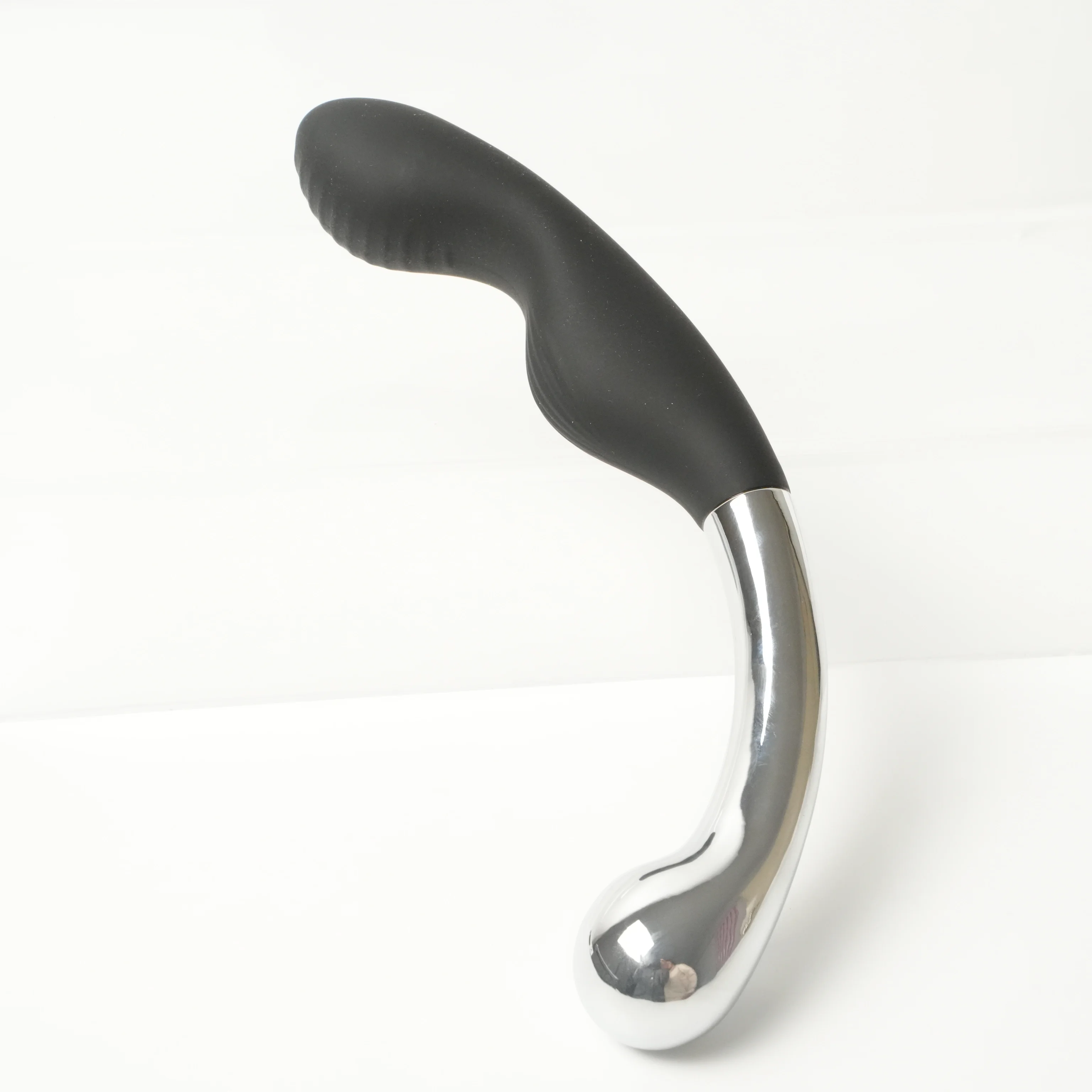 Soft Silicone Double Ended G Spot Wand Massage Stick Stainless Steel Penis P-Spot Stimulator Anal Plug Sex Toys for Women Men