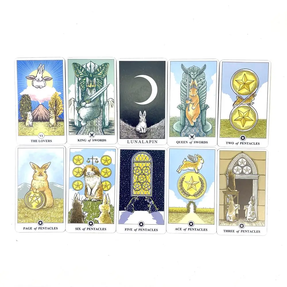 10*6ซม. Luna Lapin TAROT ในกระป๋อง