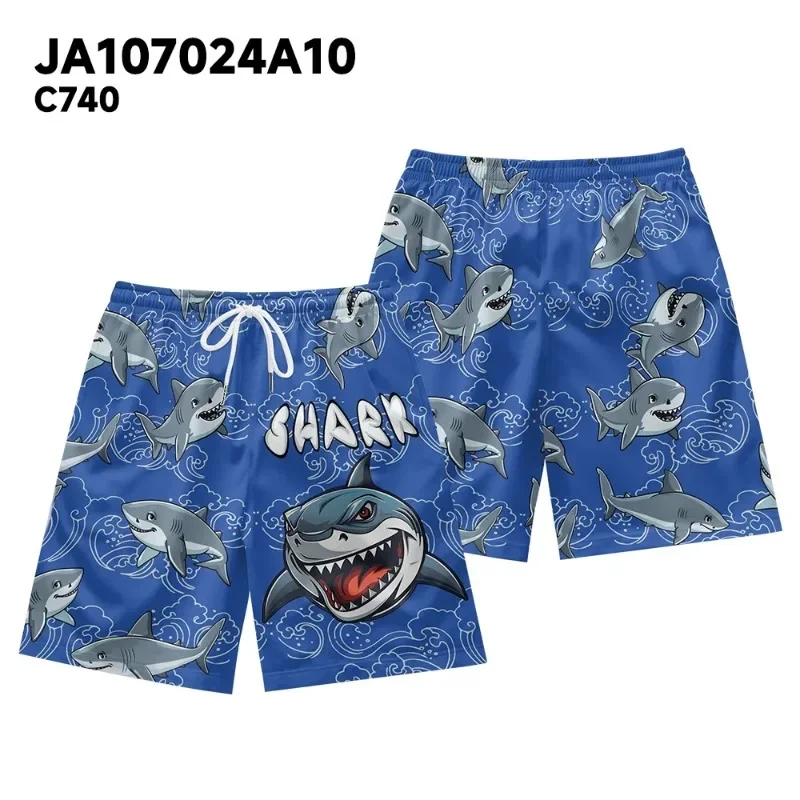 

Summer Men's Shark Beach Shorts Men's 3D Printed Casual and Fashionable Beach Shorts Fashionable Street Wear Quarter Moto Shorts