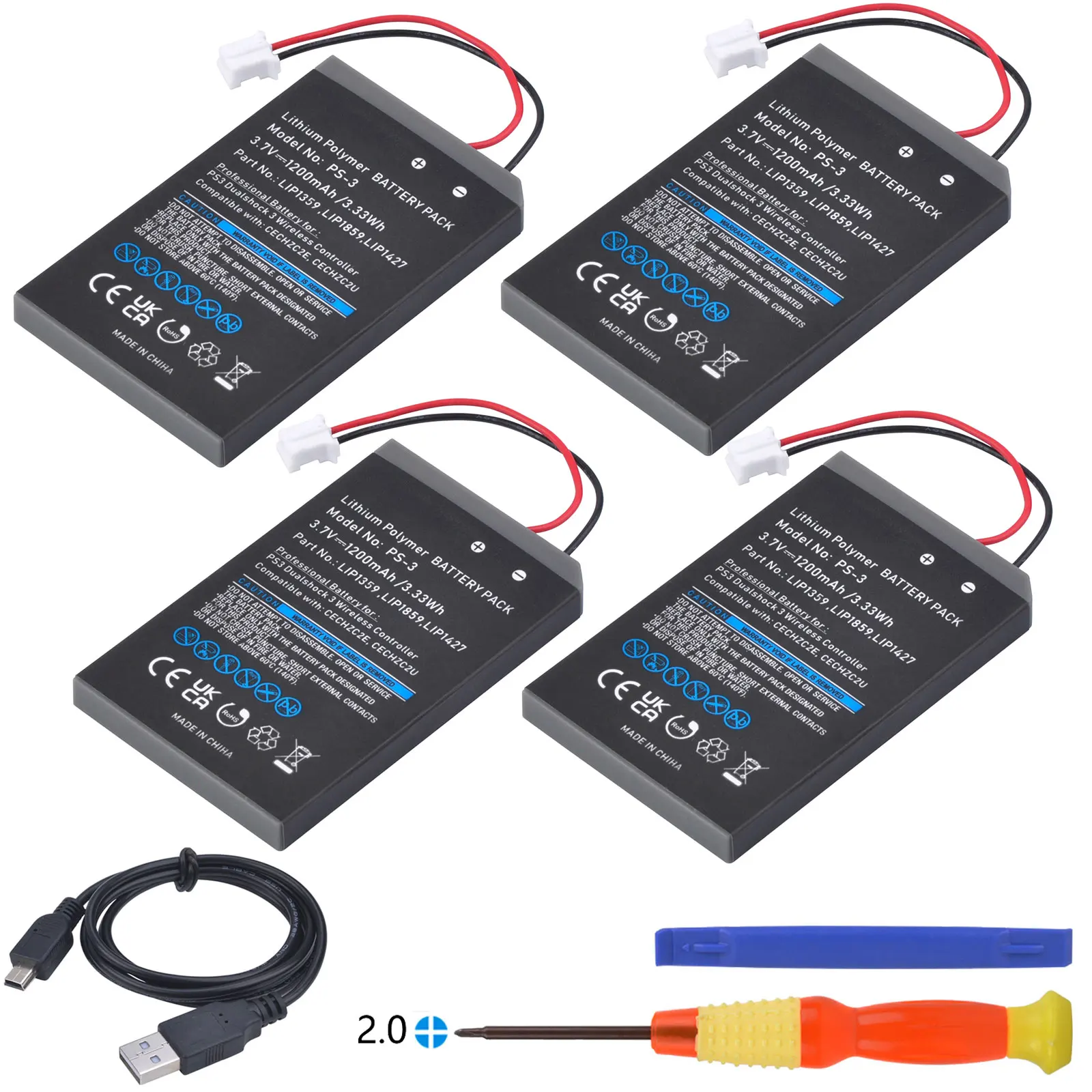 Image of TAVT PS3 Akku LIP1859 LIP1427 LIP1359 Batterie für Sony Playstation 3 Dualshock 3 CECHZC2E CECHZC2U Controller Akku & USB