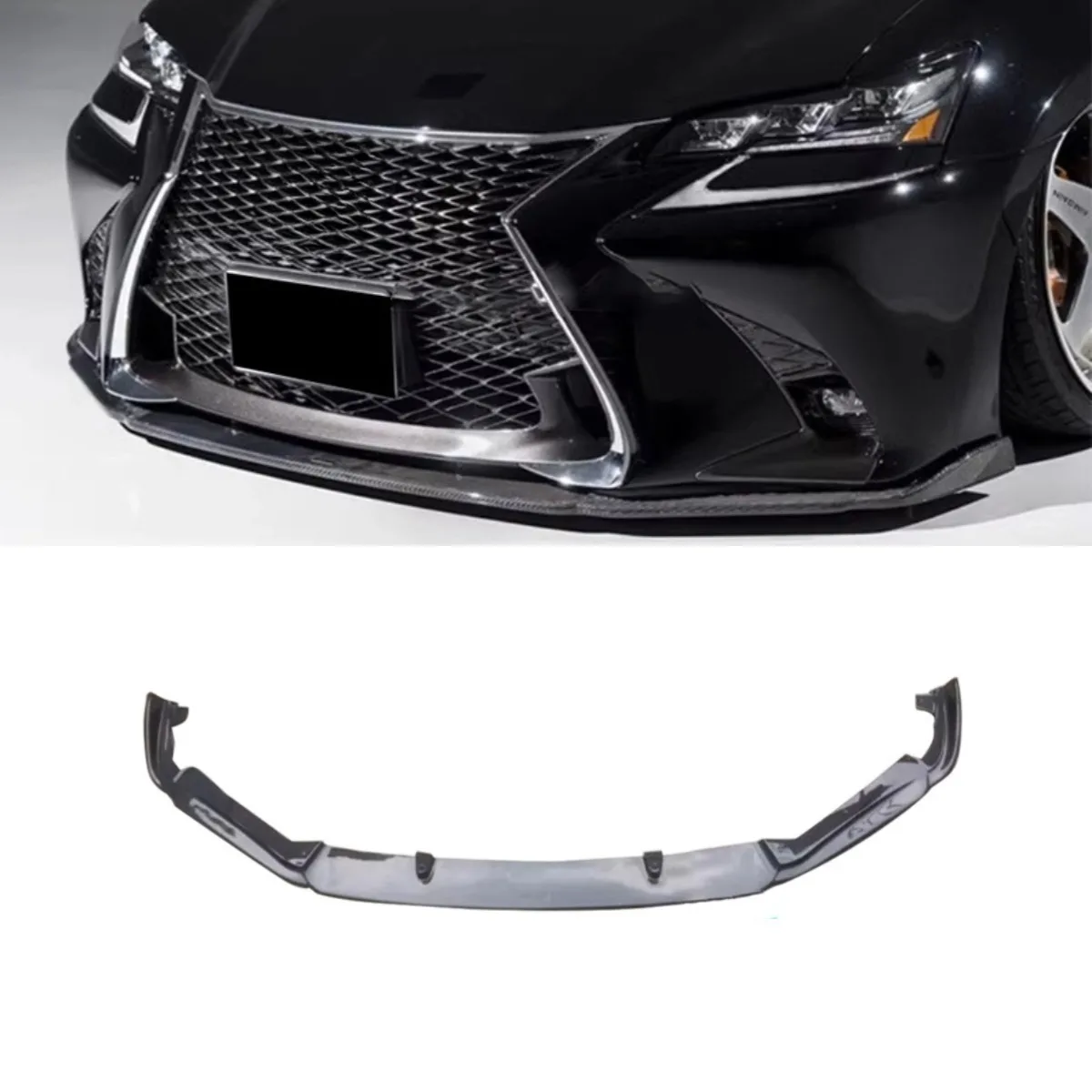 

Real Carbon Fiber Look Car Front Bumper Lip Spoiler Deflector Guards For Lexus GS200t GS300 2010-2017 Body Kit Car Accessories