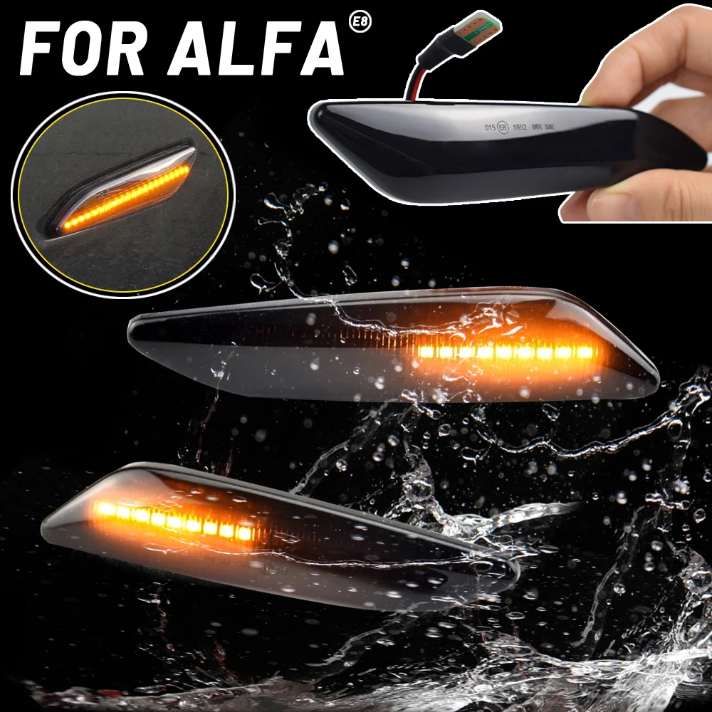 For Fiat Tipo Egea Alfa Romeo 156 147 Chrysler Ypsilon III Lancia Delta Dynamic Led Side Marker Blinker Turn Signal Light