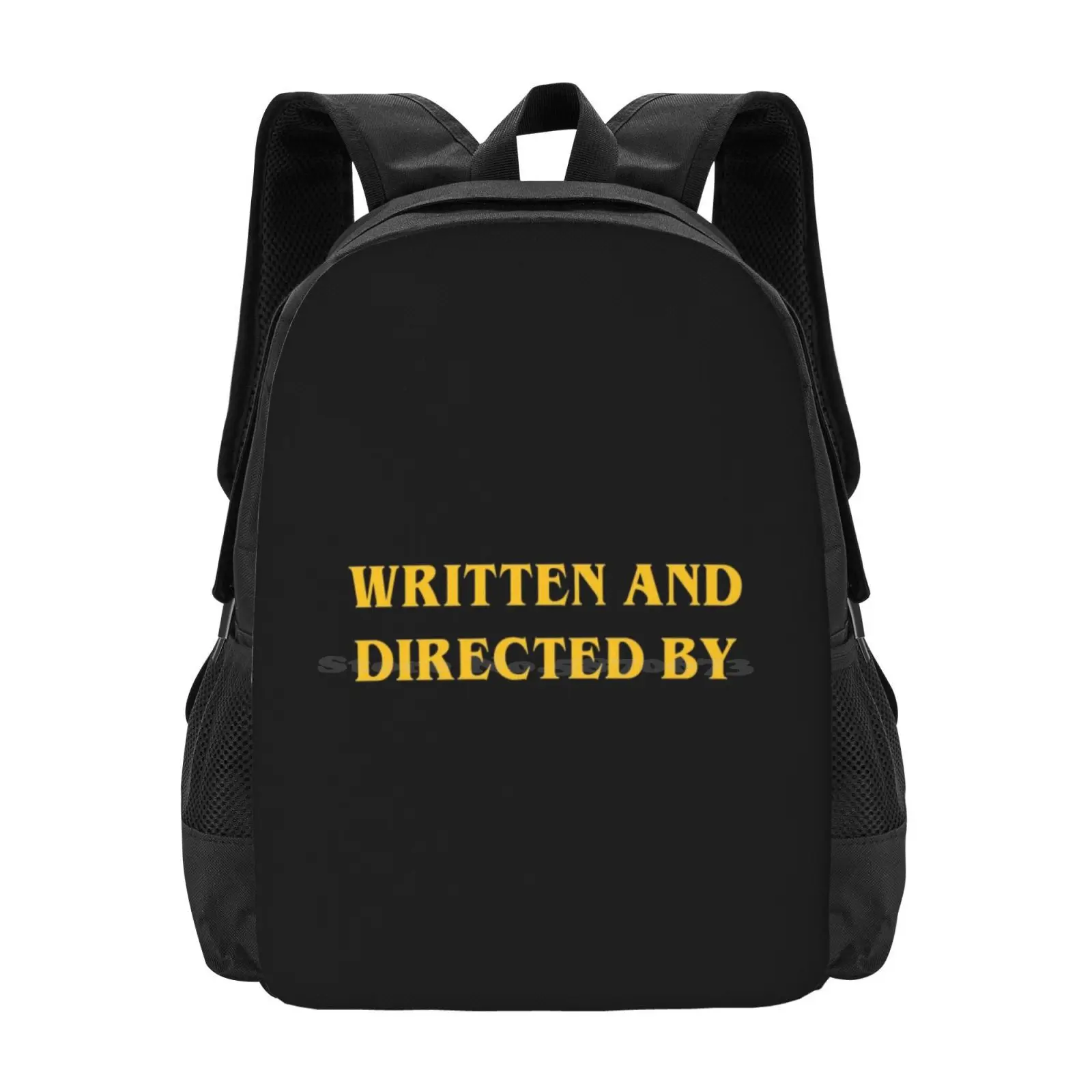 Film Gift - Written And Directed By Pattern Design Bagpack School Bags Filmmaker Film Student Film Geek Screenwriter Screenplay