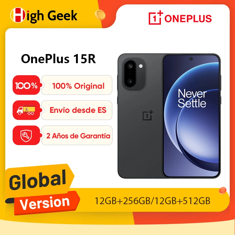 Smartphone OnePlus 15R 5G (versión internacional) con 5G, Snapdragon 8 Gen 5, batería de 7400 mAh, pantalla de 165 Hz… — oferta en AliExpress
