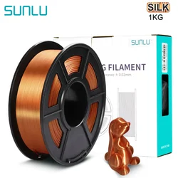 SUNLU PLA Silk 3D Printer Filament Texture Feeling Gold 1kg Silky Rich Luster Copper Silver Fast Shipping 3d Printing Materials