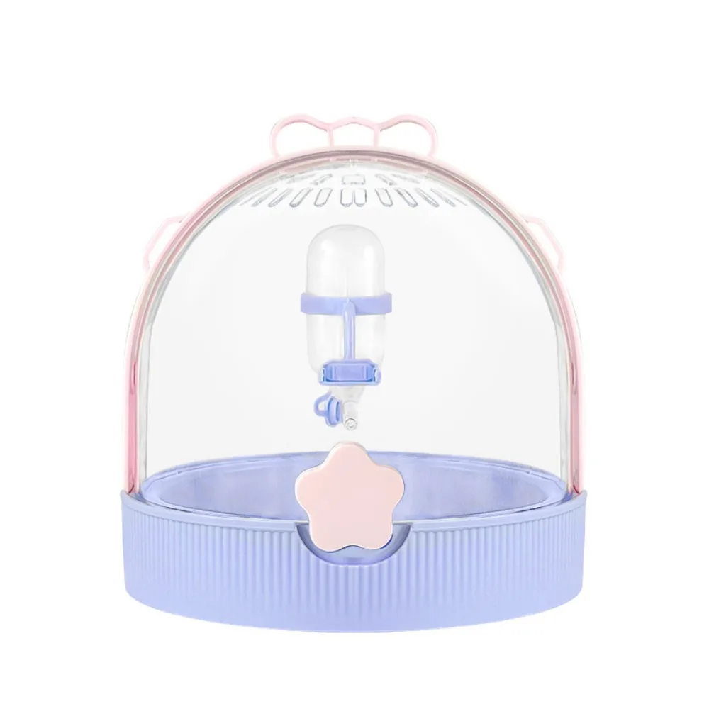 

Large Space Portable Hamster Cage Transparent with Water Bottle Hamster Outgoing Case Anti-bite Safety Lock Small Animal Carrier