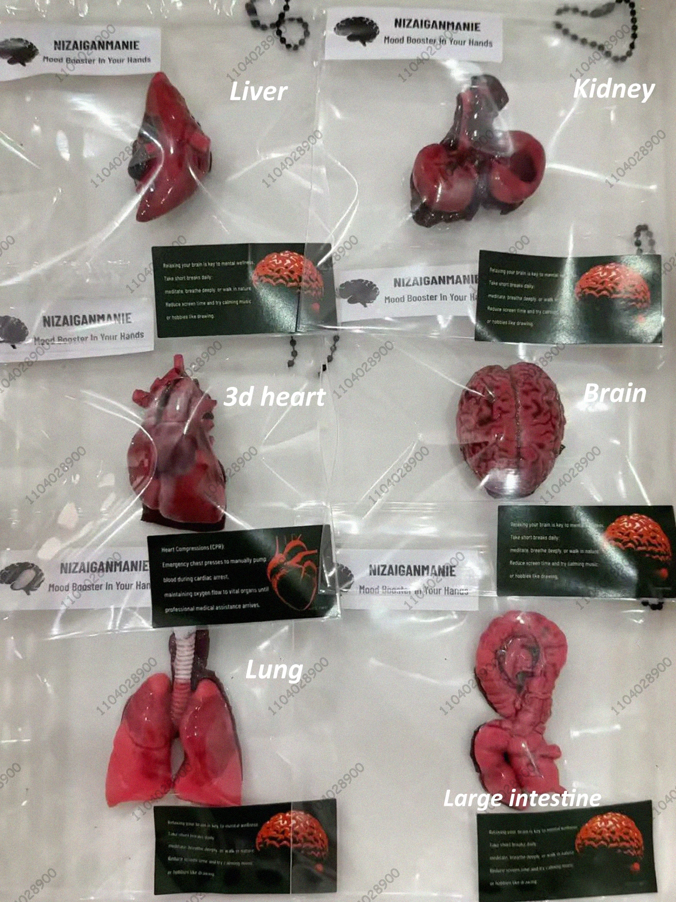 Innere Organe Taba Squishy Horror Thema Halloween Gehirn Herz Lunge Leber Niere Silikon Squeeze Mochi Spielzeug Stress Release Spielzeug