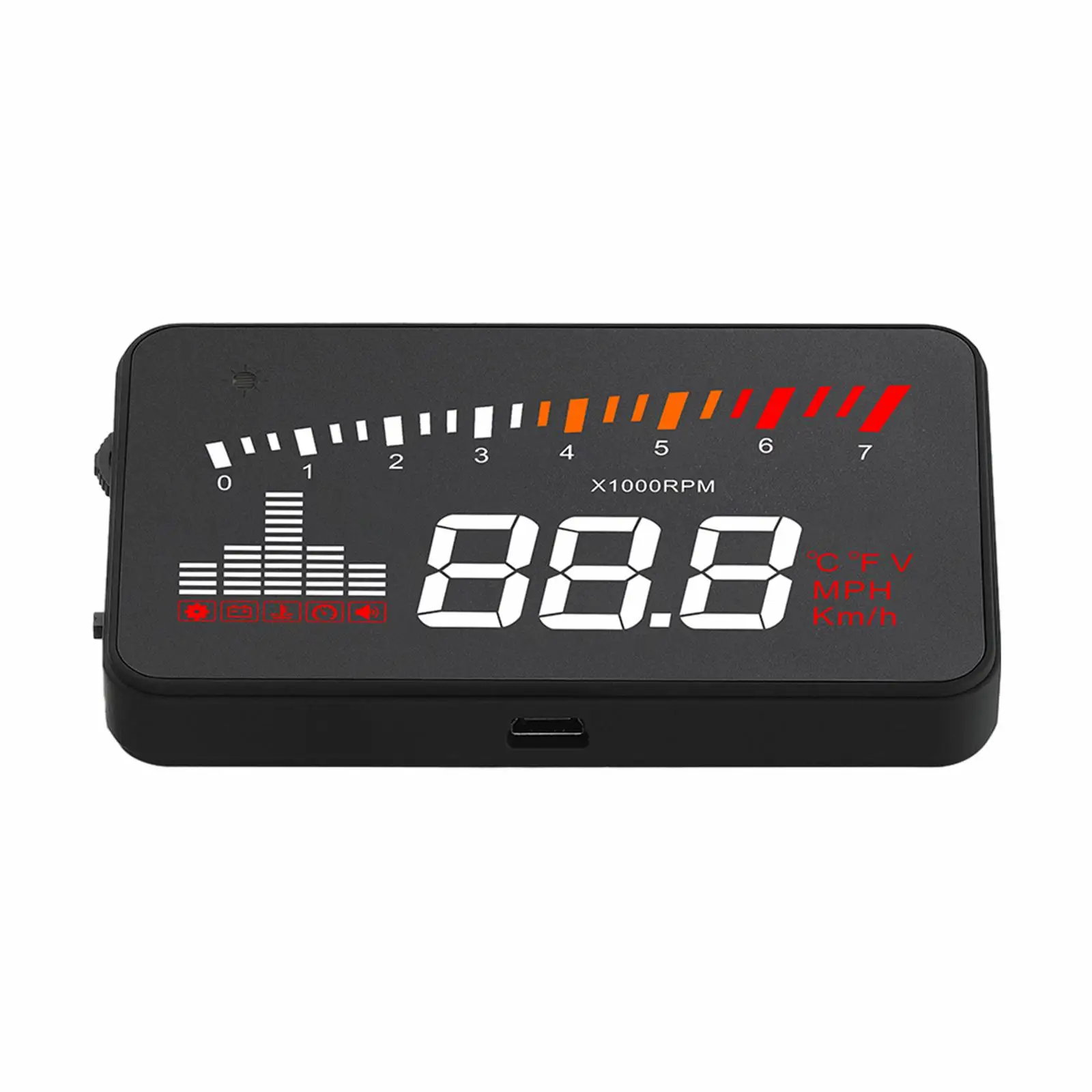 Car Heads up Display Speedometer LED Fatigue Driving Reminder Sturdy Automobile Universal Overspeed Security Alarm Gauge Display