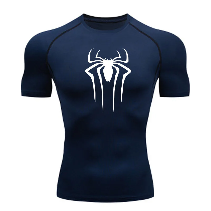 Nowa koszulka kompresyjna Mężczyźni Fitness Gym Super Hero Sport Running T-Shirt Rashgard Tops Tee Quick Dry Short Sleeve T-Shirt Dla Mężczyzn