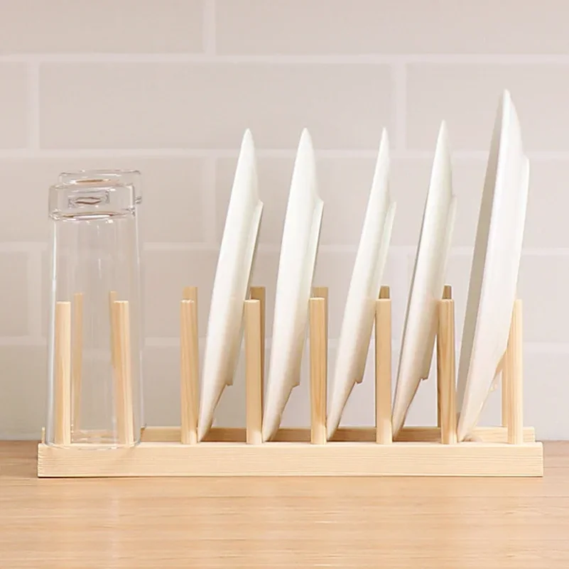 2026 DIY Locker Bamboo Drain Rack Wooden Plate Rack Dish Rack Kitchen Organizer for Plates/Cutting Boards/Plates/Cups/Pot Lid