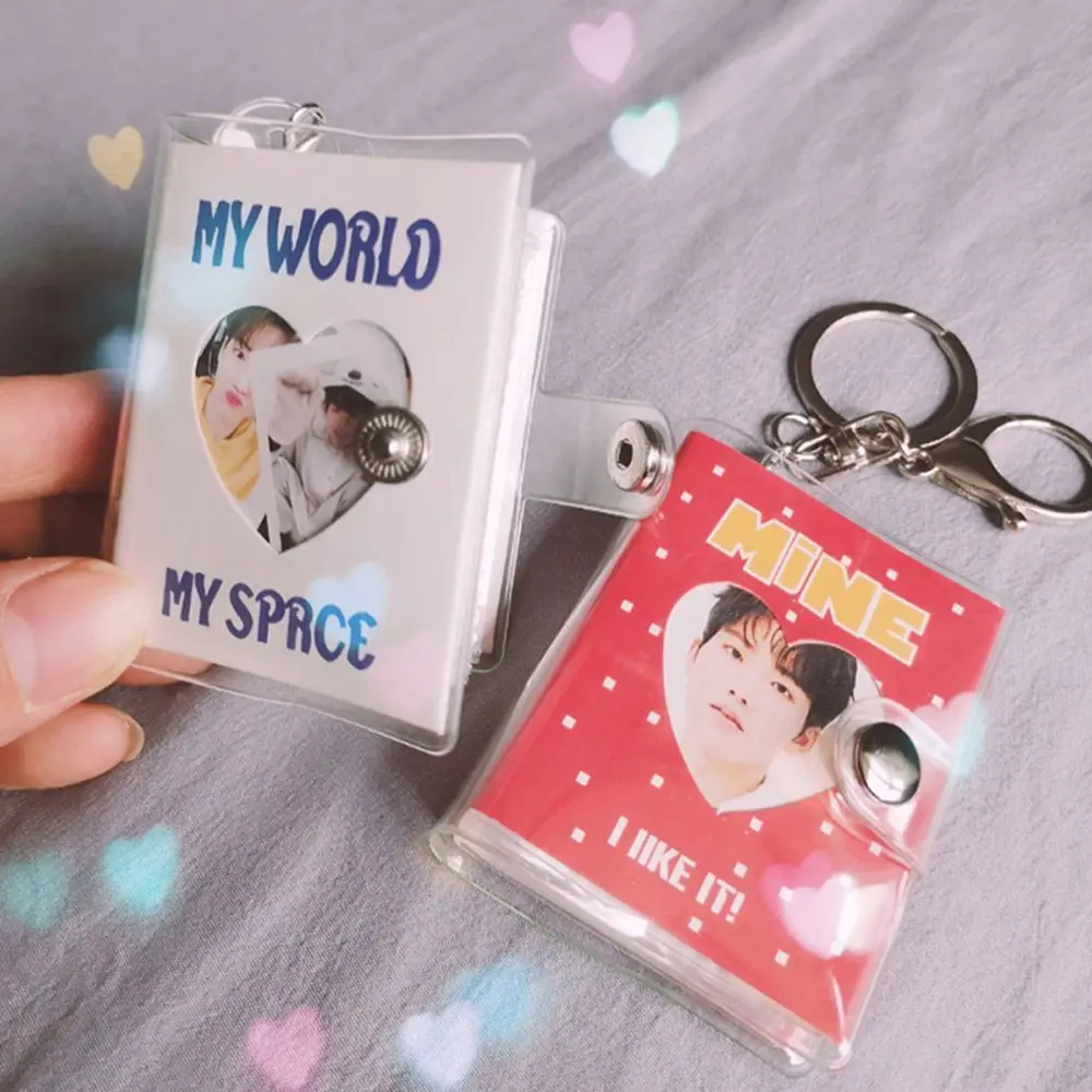 Storage Photo Keychain Albums Pendant Storage Book Photo Album Keychain Collection Card Holder Card Bag Card Book Keyring