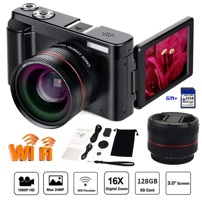 

HD Digital Camera 16X ZOOM 13MP 1080P Digital Camera Camcorder Wedding Record DV 3.0'' Video Camcorder