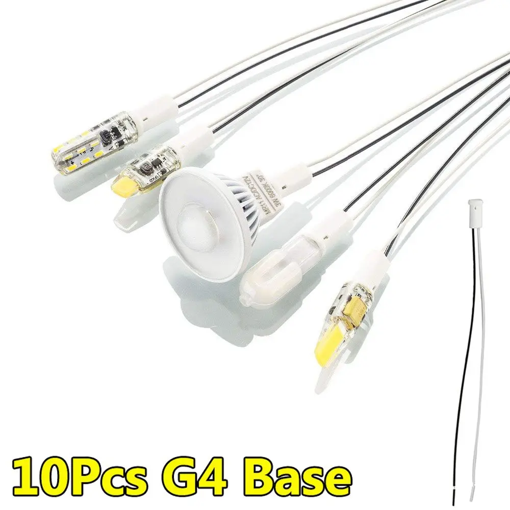 10cm Length 10PCS/LOT Ceramics Cable Head Wire Connector G4 Base Lamp Holder Connector Socket Plug Lamp Bases