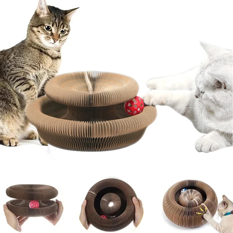 

Magic Organ Cat Toy Cats Scratcher Scratch Board Round Corrugated Scratching Post Toys for Cats Grinding Claw Cat Accessories