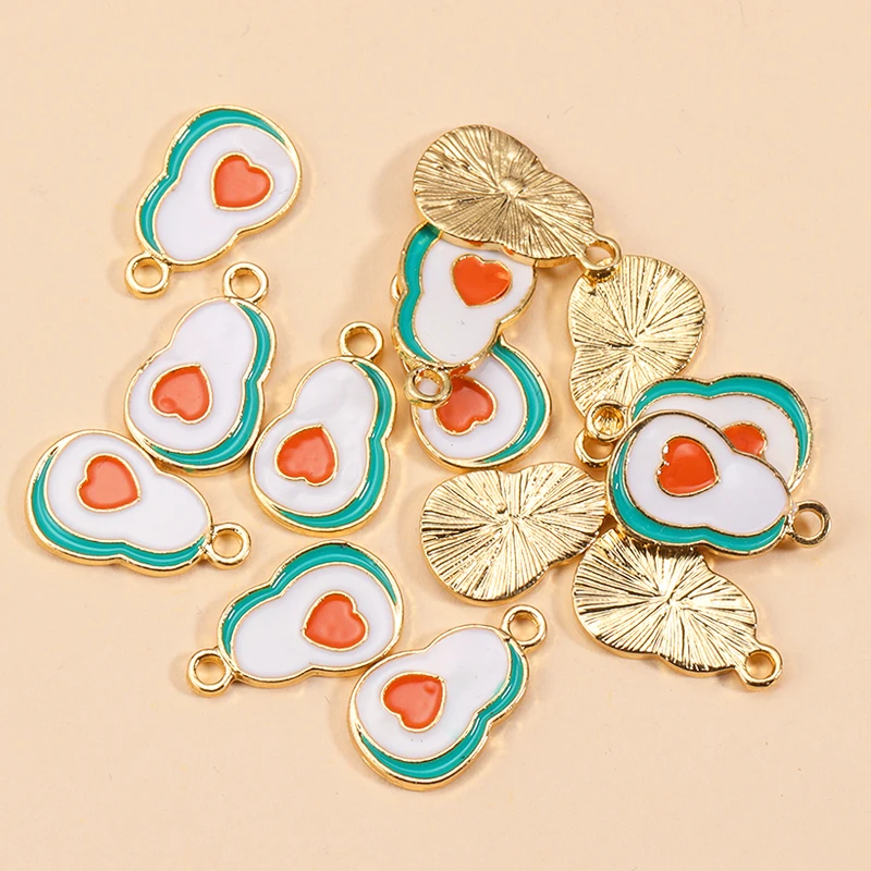 10Pcs Enamel Orange Charms for DIY Jewelry Making