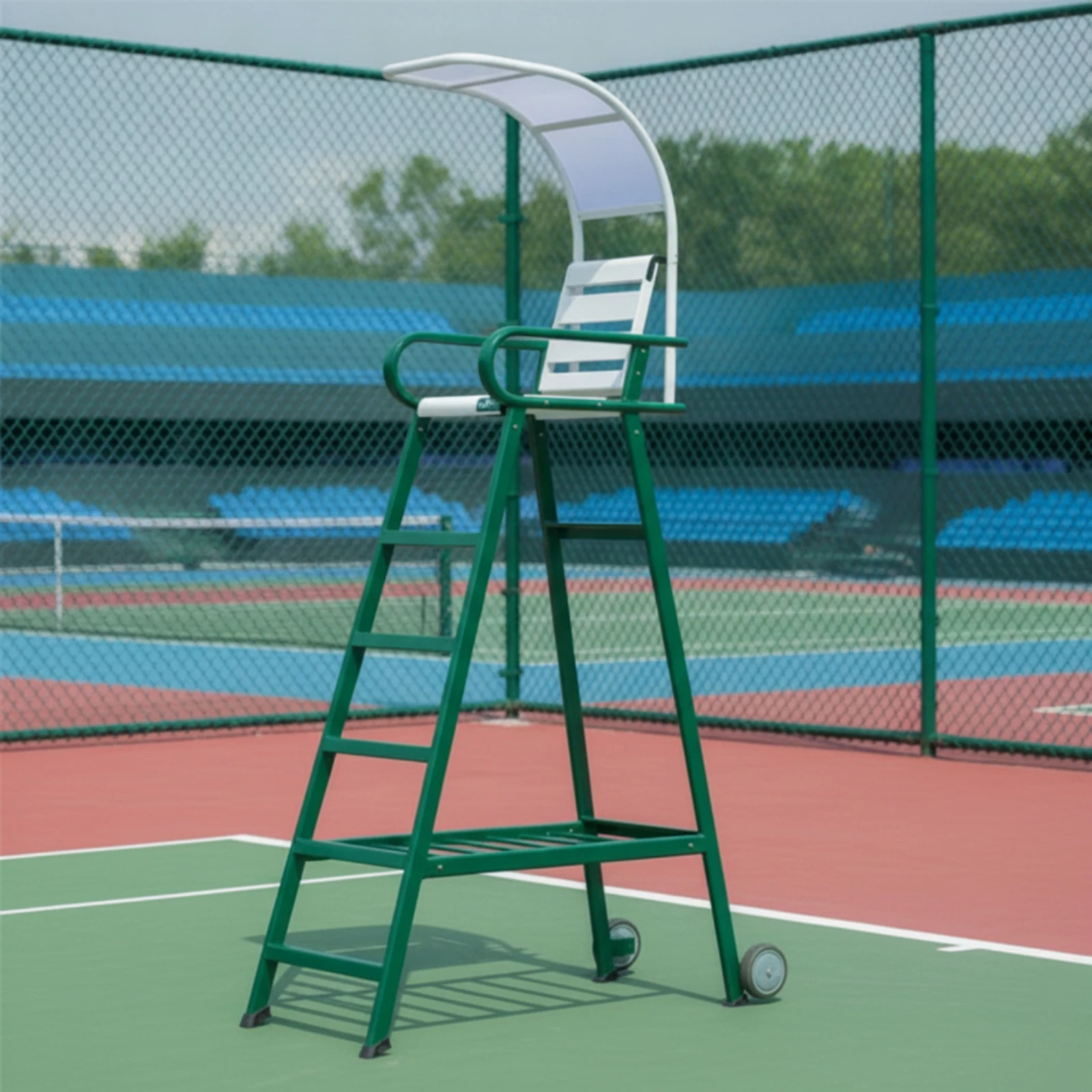 Tennis Umpire Chair with Canopy Elevated Tennis Umpire Chair Weatherproof Heavy-Duty for Competition Courts