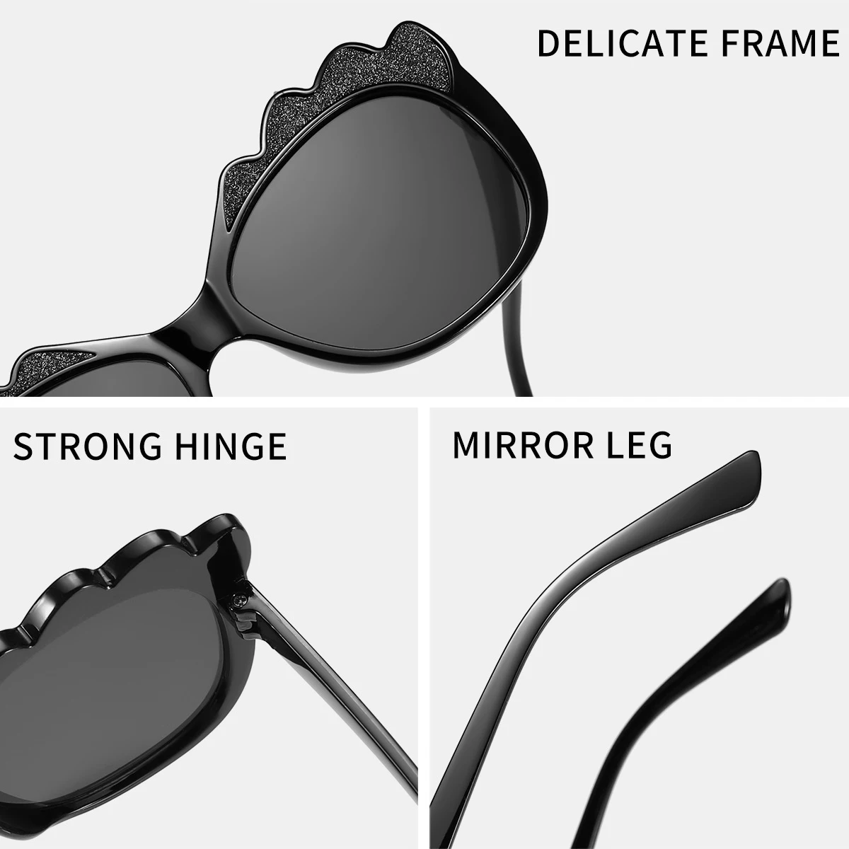 2025 نظارات شمسية جديدة للأطفال برسوم كارتونية مطرزة بالترتر بلون الحلوى لطيفة على طراز الشارع للحماية من الشمس #4