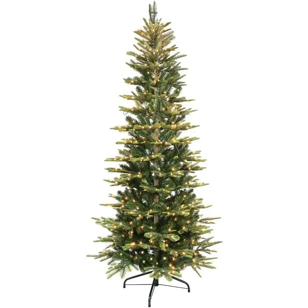 6.5-foot Pre Lit Slender Poplar Artificial Christmas Tree with 350 Transparent Lights