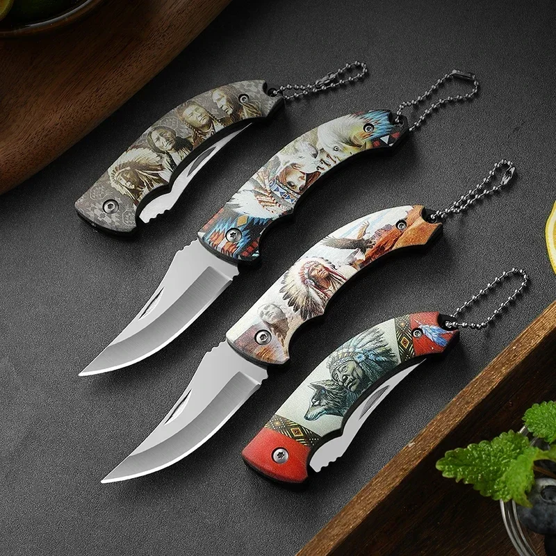 Folding Knife Outdoor Pocket Folding Knife Wilderness Camping Portable Stainless Steel Outdoor Fruit Knife