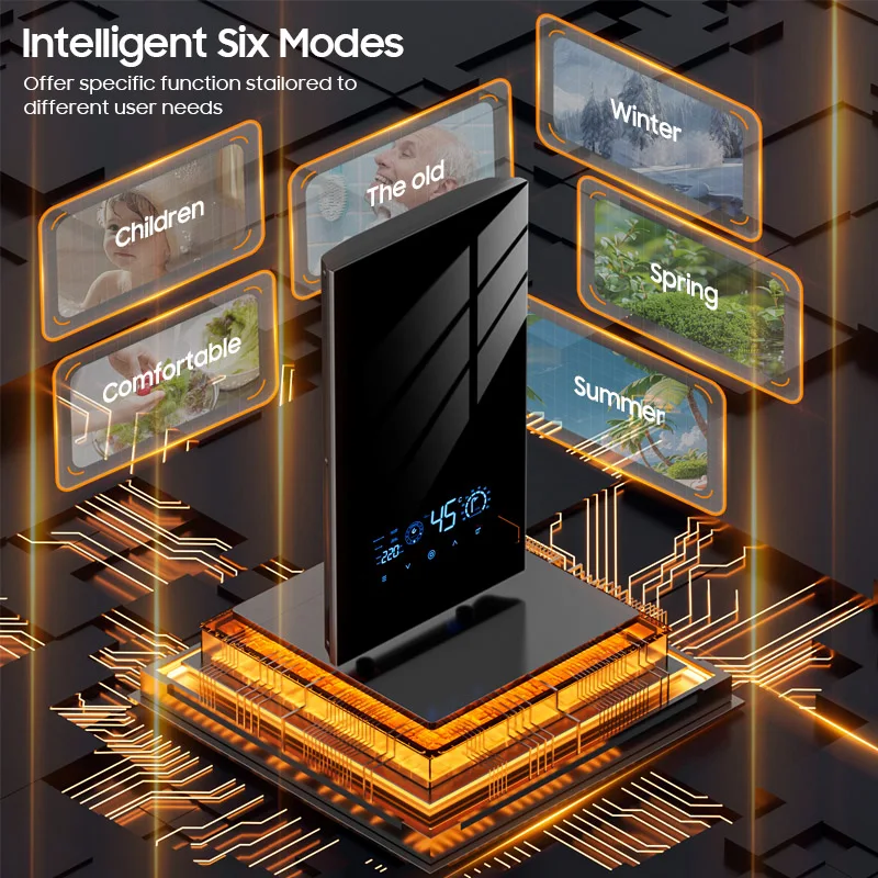 8kW 12kW スマートバスルームシャワー タンクレスインスタント電気給湯器 家庭用