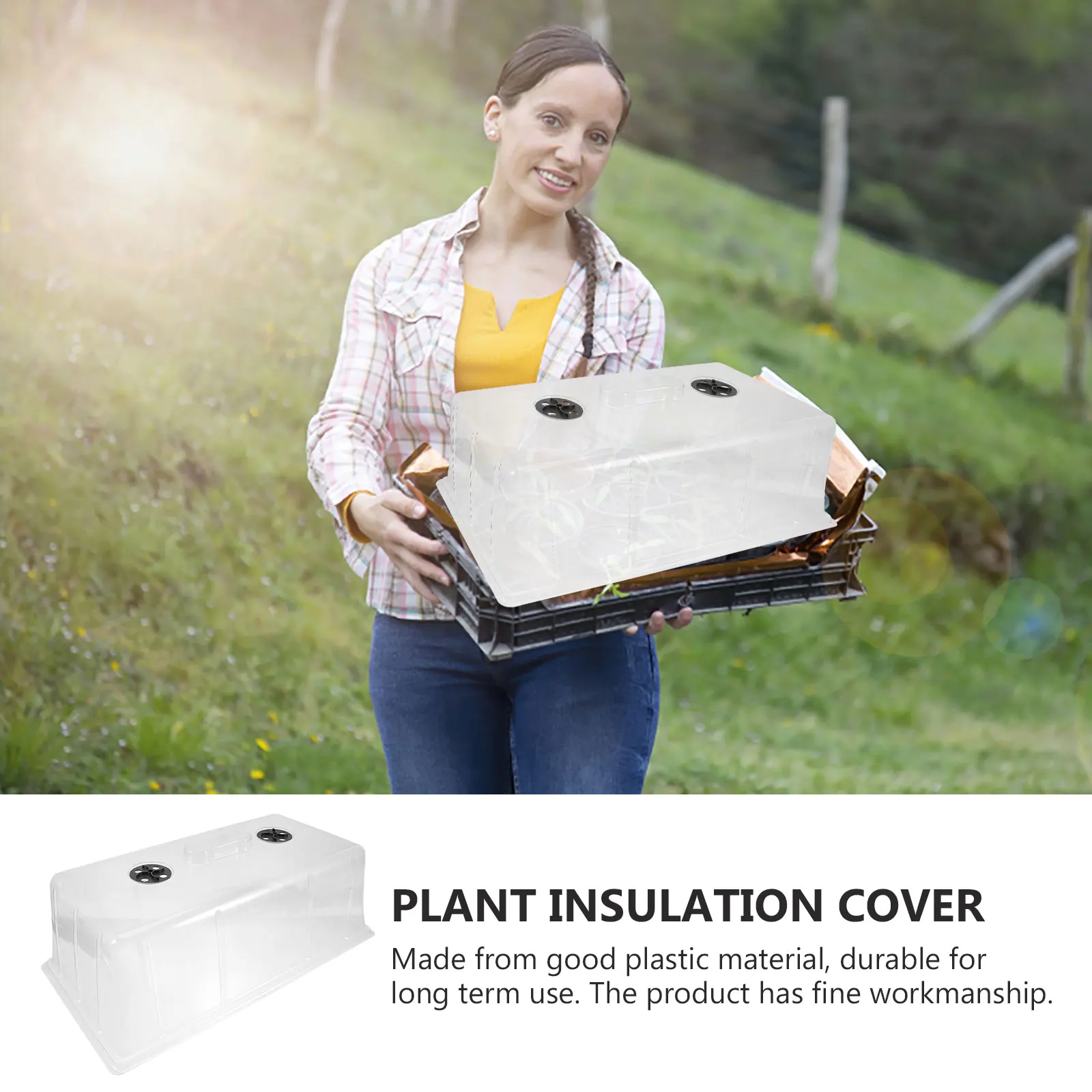 

Plant Tray Dome Durable Plastic Heat Preservation Cover For Seedlings Lightweight Garden Nursery Pot Protective Lid