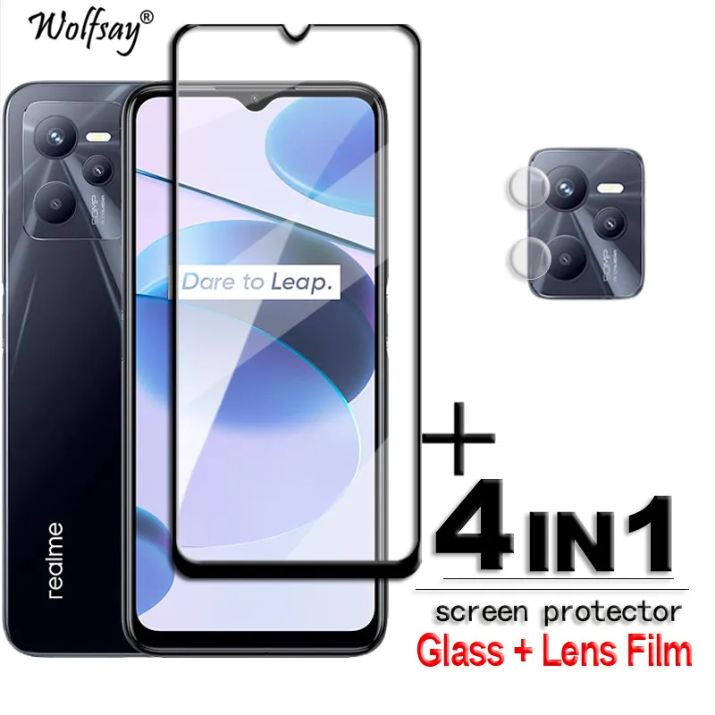 

For Realme C35 Glass Full Cover Screen Protector For Realme C35 Tempered Glass For Realme C35 C25s C25Y C21Y C25 C21 Lens Film