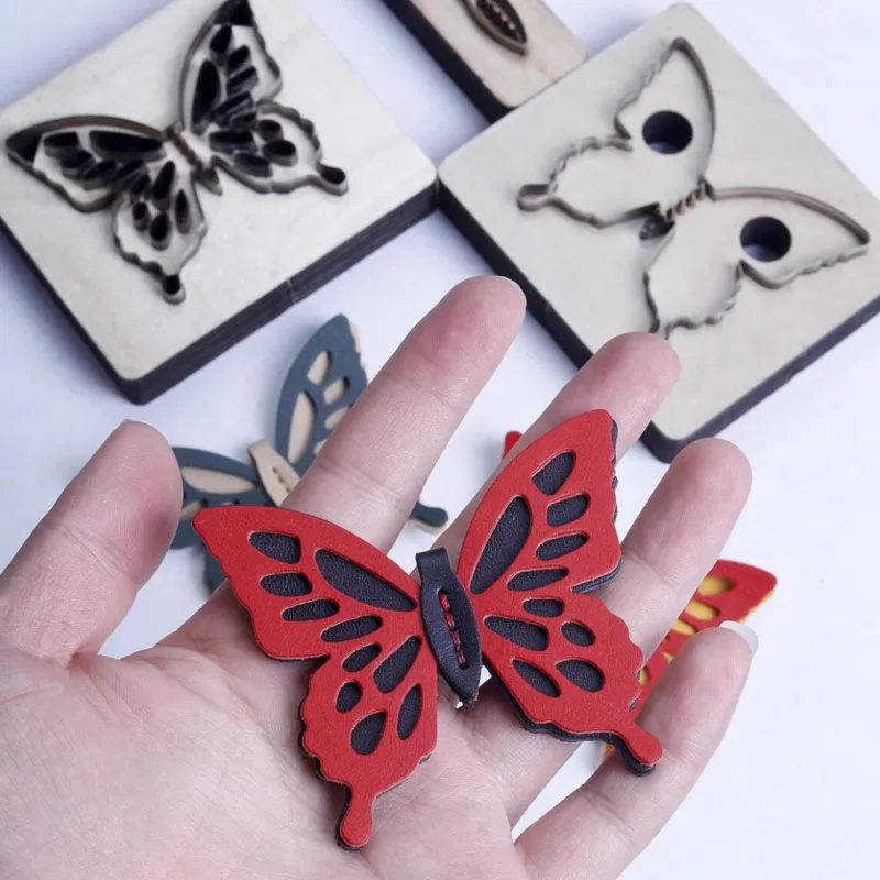 3Pcs/Set,Butterfly Shape Leather Die Cutter, Durable Sharp DIY Leather Cutting Mold for Handmade Keychain Pendant Accessories