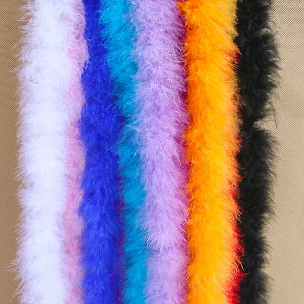 2M Real Natural Turkey Feathers Fluffy Marabou Feather Boa DIY Craft Sewing Trim Hat Costume Decor Wedding Party Accessories