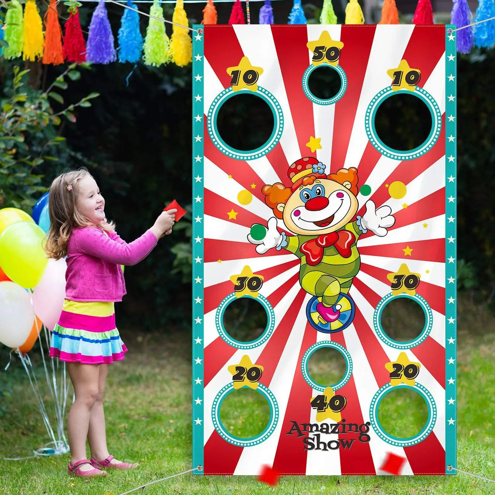 Christmas  Toss Games   clown Toss  Funny Throwing Game Toy with Christmas Theme Party Supplies for Kids Adults