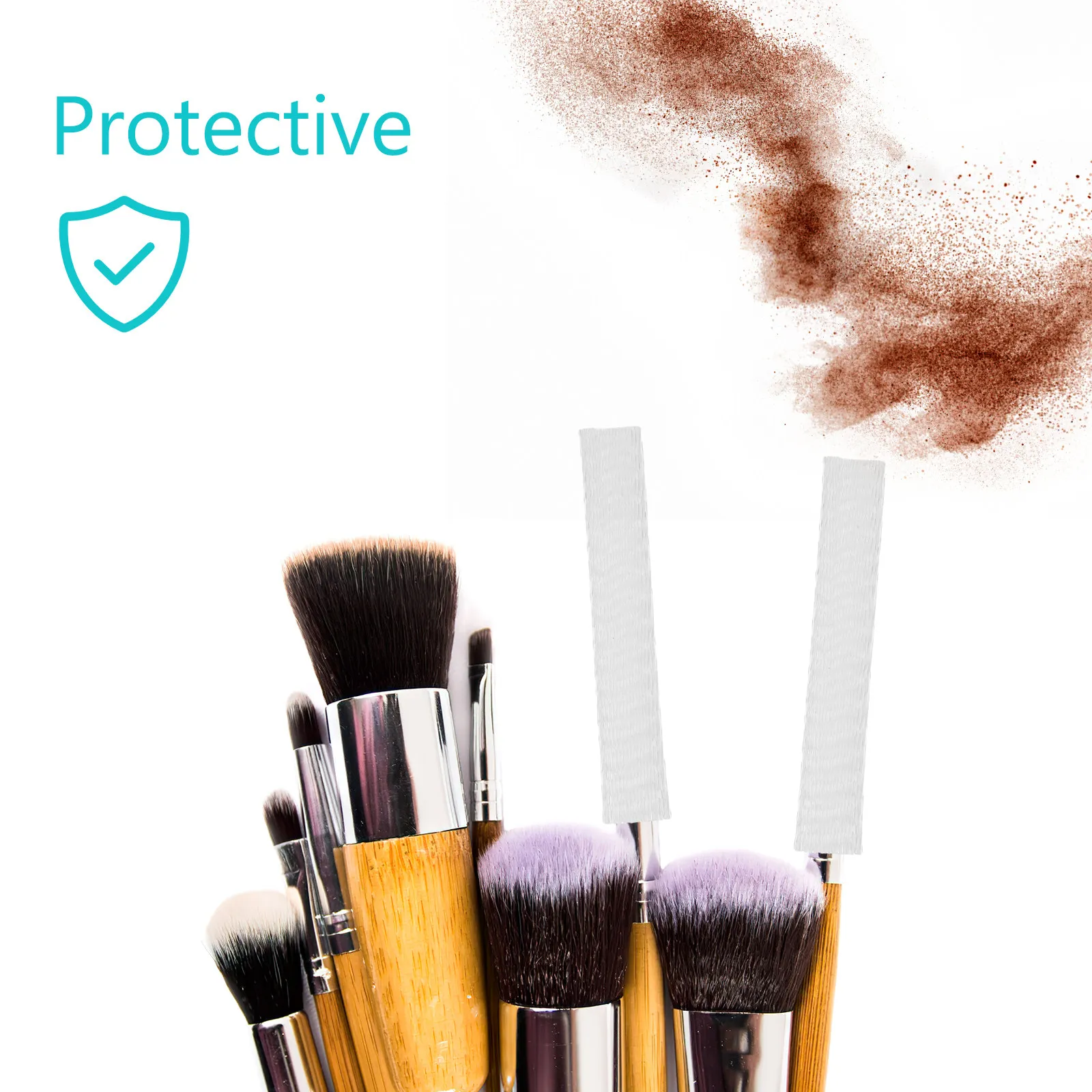 100pcs Makeup Brush Protective Mesh Covers – Breathable Plastic Net for Clean, Organized Brush Storage