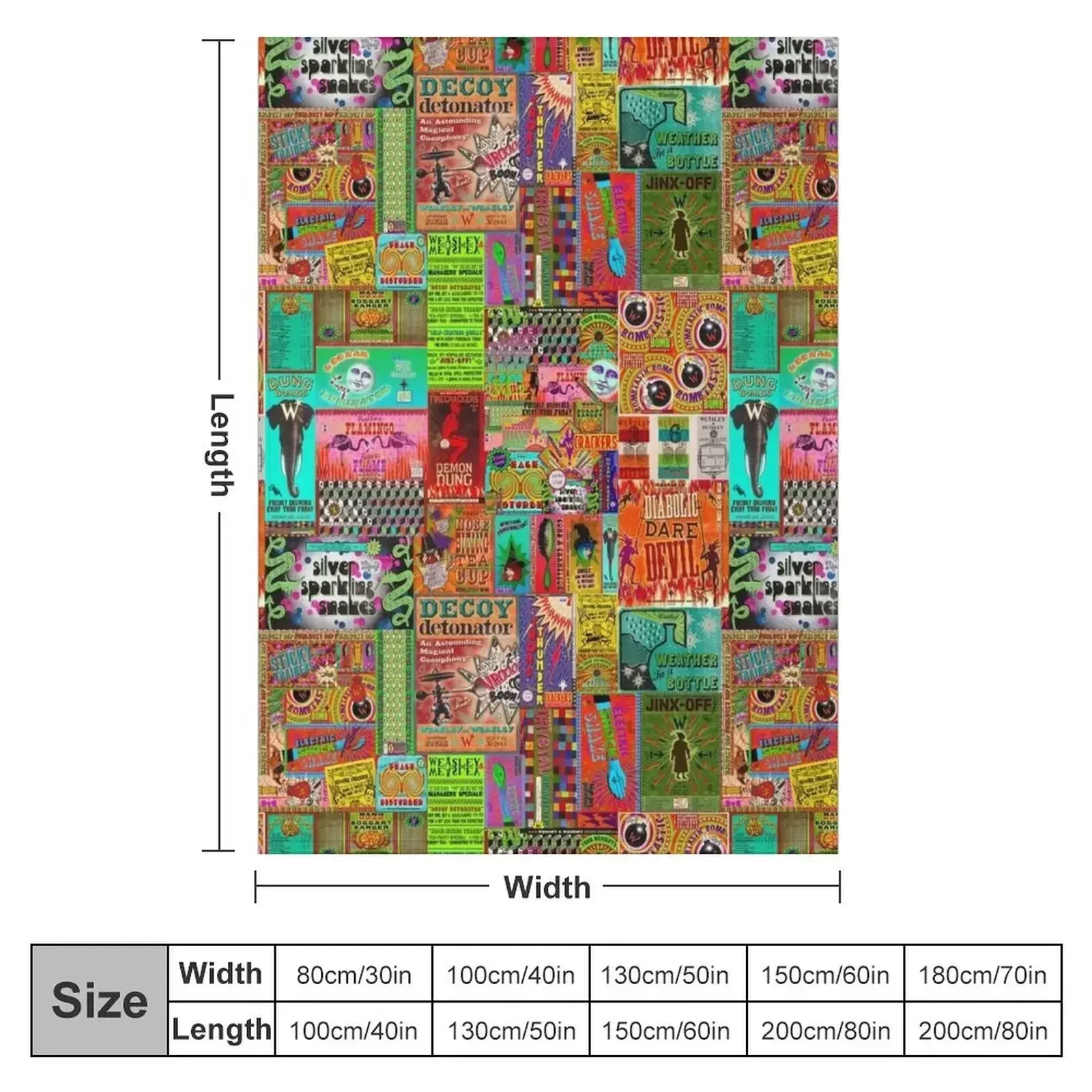 Weasley's Wizard Wheezes Collage Throw Blanket Summer Quilt Blankets