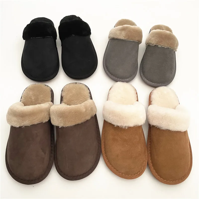 Women Home Warm Fur Slippers Household Couple Slides Lady Indoor Shoes