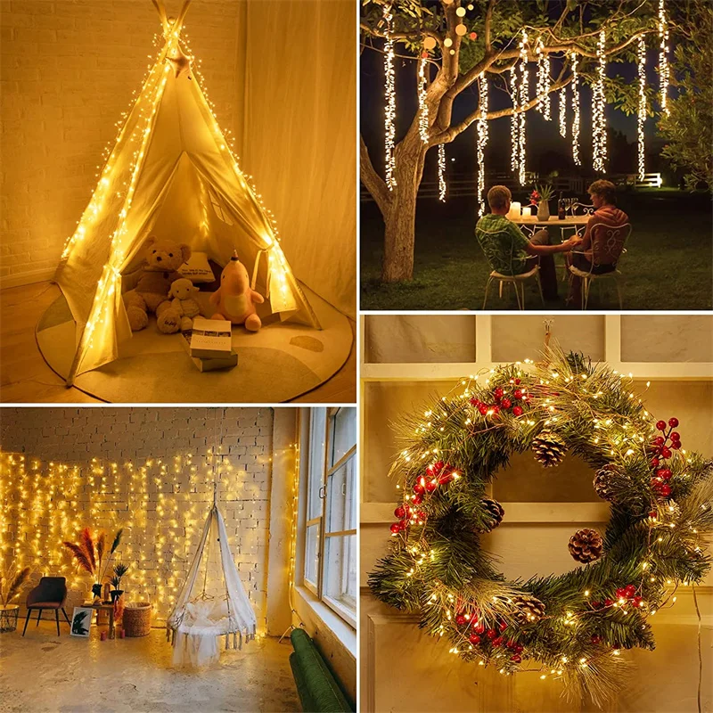 6M/3M/1.5M Copper Wire String Lights Fairy Tale Garland Light String Battery Operated Wedding Party Christmas Home Decoration