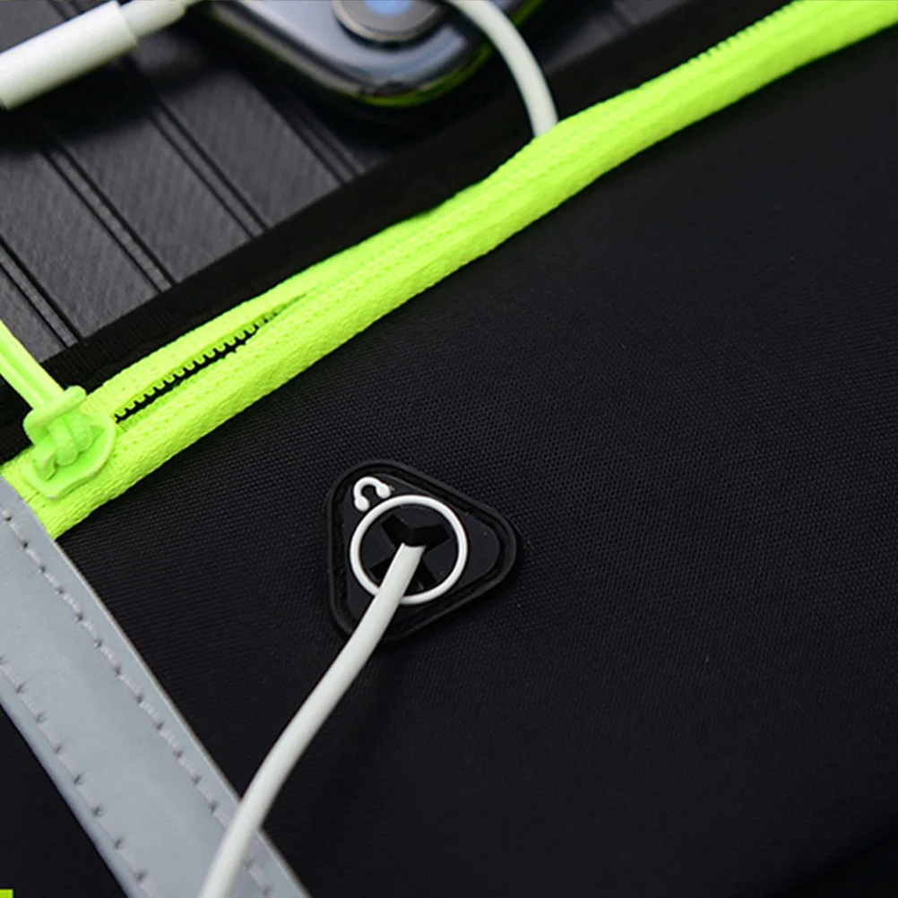 Black Ultra-Thin Marathon Waist Belt Adjustable Waterproof Reflective Strips Sports Pouch for Running Hiking Traveling Fitness