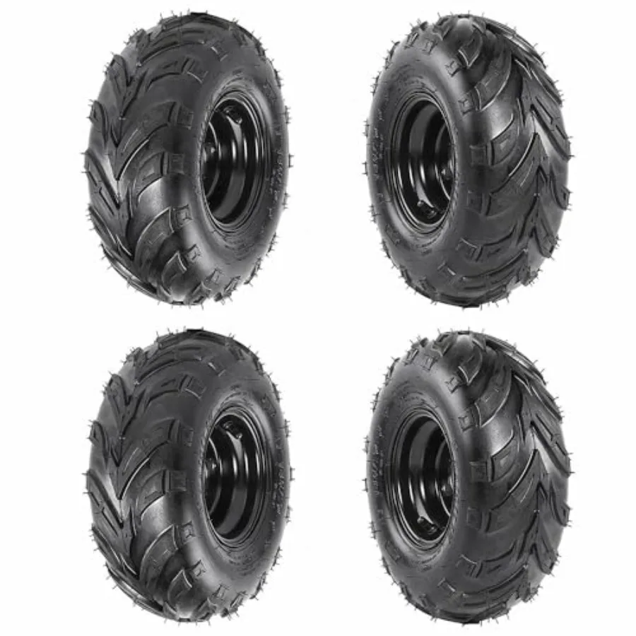 One Wheel 145/70-6 Tubel Wheel Tire with 6'' Rim 3 Bolt Pattern for 50cc 70cc 90cc 110cc 125cc ATV Go Kart UTV Quad Bike 4 Whee