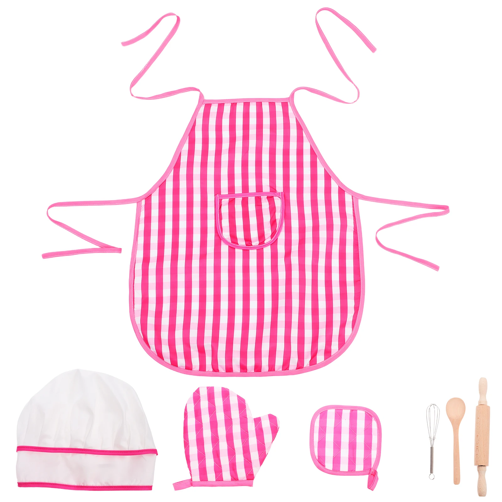

Kids Baking Set for Girls Complete Chef Apron Hat and Cooking Tools Child Kitchen Set Pretend Play Baking Supplies Gift