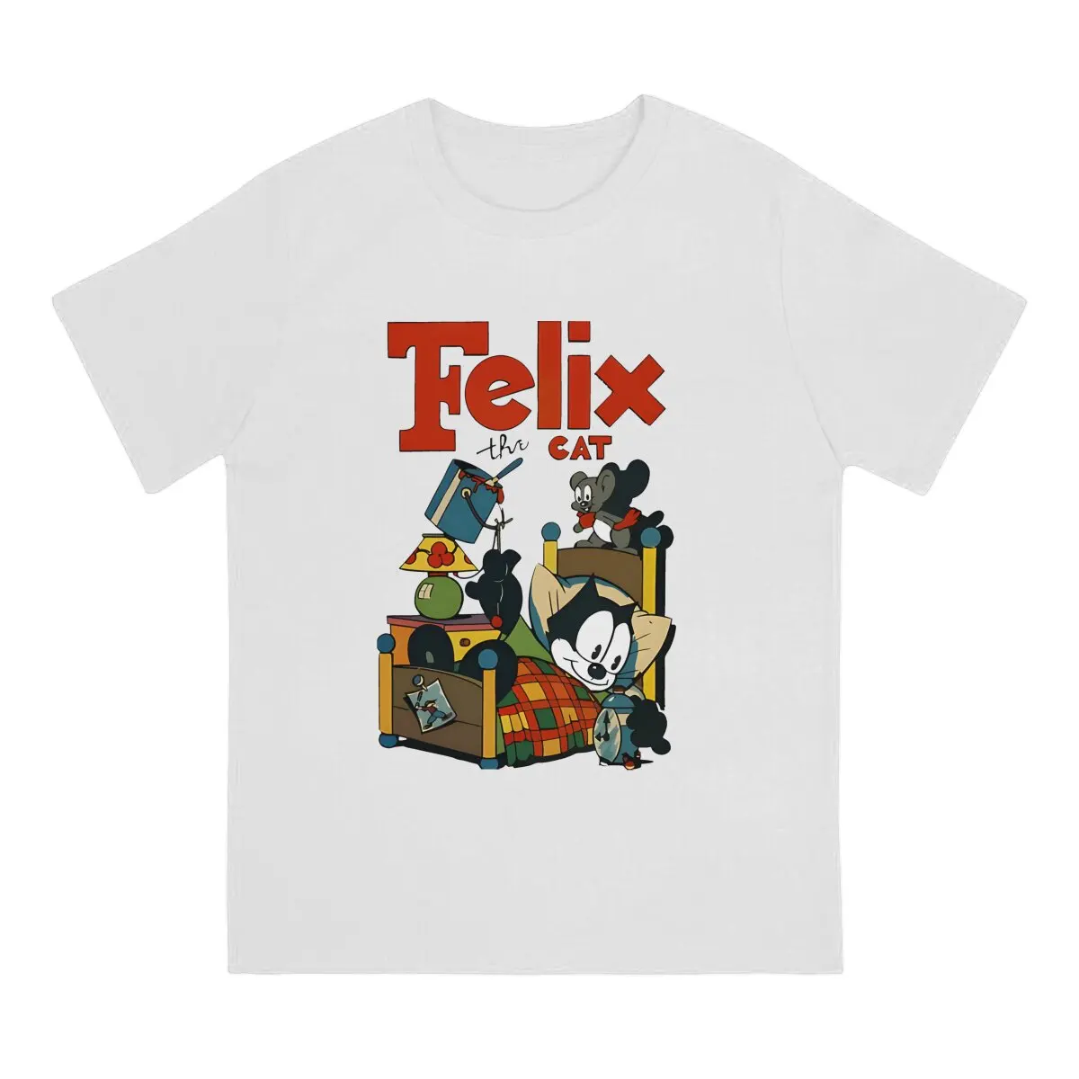 Kids Children Games Cartoon Vintage Movie Man's TShirt Felix Cartoon O Neck Short Sleeve 100% Cotton T Shirt Funny High