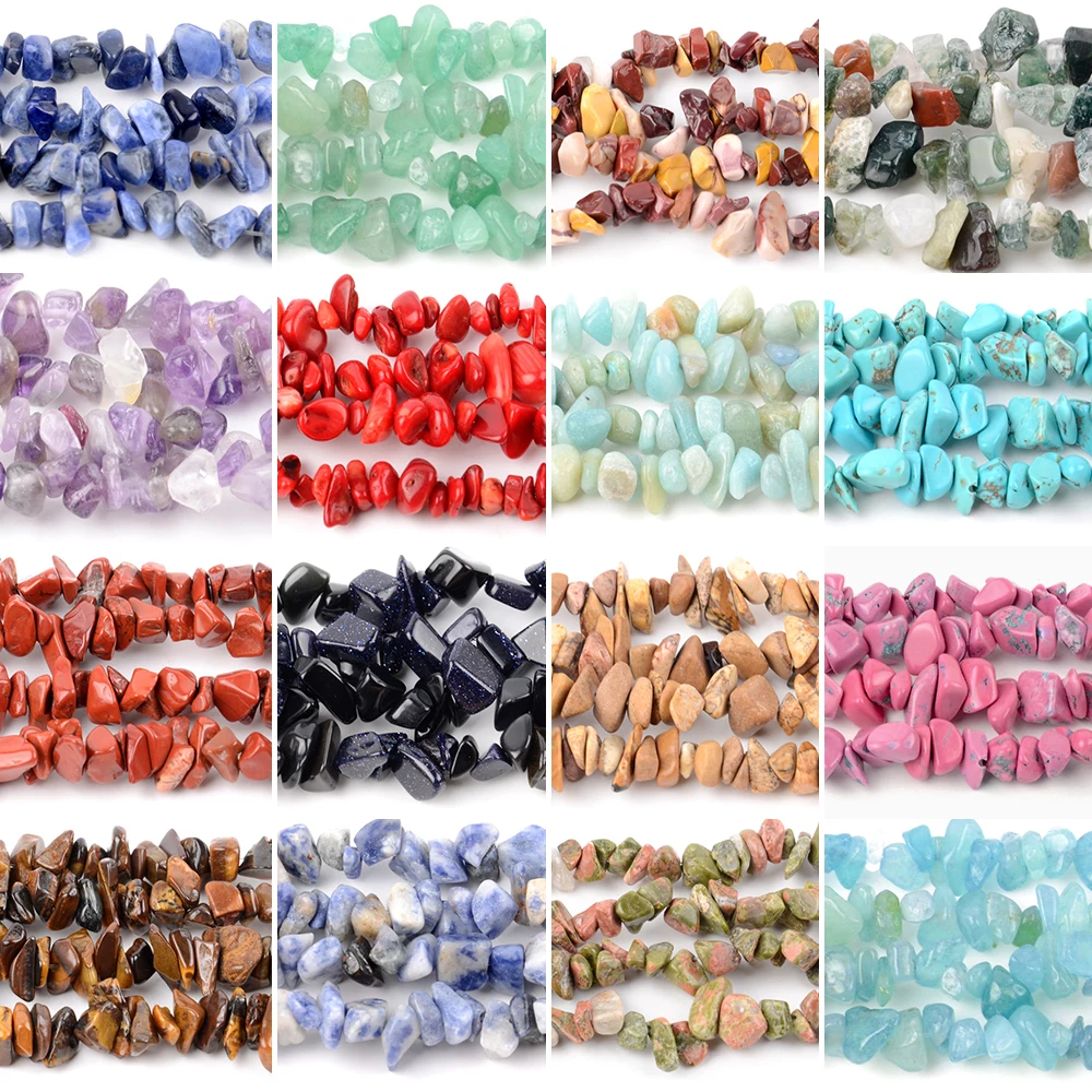 AliExpress Vidasny Natural Stone Chips Beads 3-5-8-12mm Irregular Gravel Beads For Jewelry Making Freeform Beads Diy Necklace Bracelet 15''