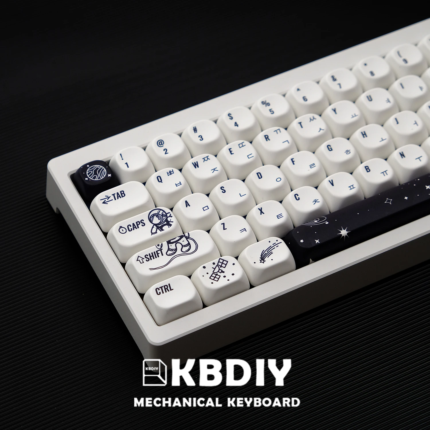 Imagem -04 - Kbdiy Coreano Keycap Perfil Coreano Pbt Dye-sub Espaço Sideral Teclas para Teclado Mecânico Jogos Interruptor mx 135 Chaves Faça Você Mesmo Personalizado