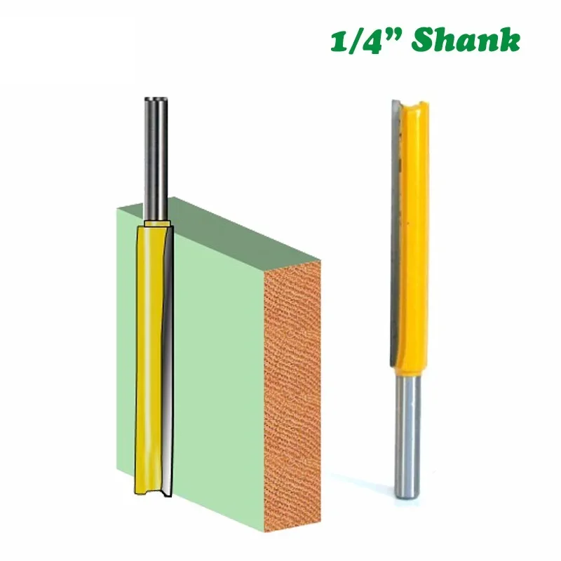 Router Bit 1/4 Shank Extension Long Straight Trimming Knife CNC Bit Milling Cutters for Wood Edge Cutting