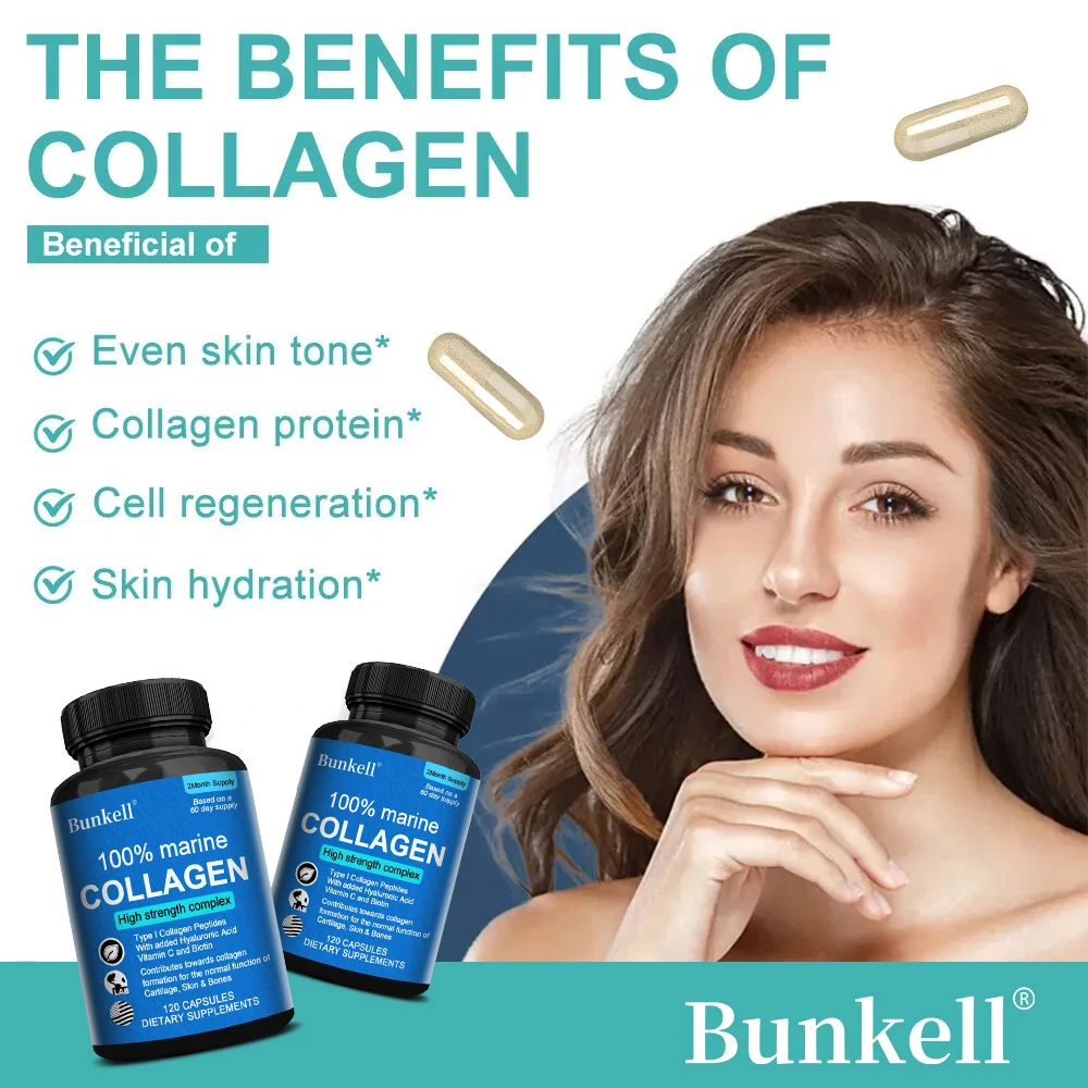 Bunkell Marine Collagen - Supports Joints, Hair, Skin, Nails, Cartilage and Overall Health