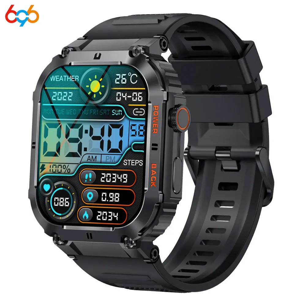 

New 2024 Smart Watch Men 1.96 IPS Heartrate Blood Oxygen Waterproof 400mAh Outdoor Timer Weather Sport Smartwatch Women Sleep