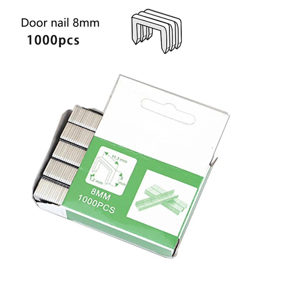 1000Pcs Set U/Door/T Shaped Nail Shaped Staples 12mm/8mm/10mm For Wood Furniture Household Use/wood Processing/fixed Line Tools