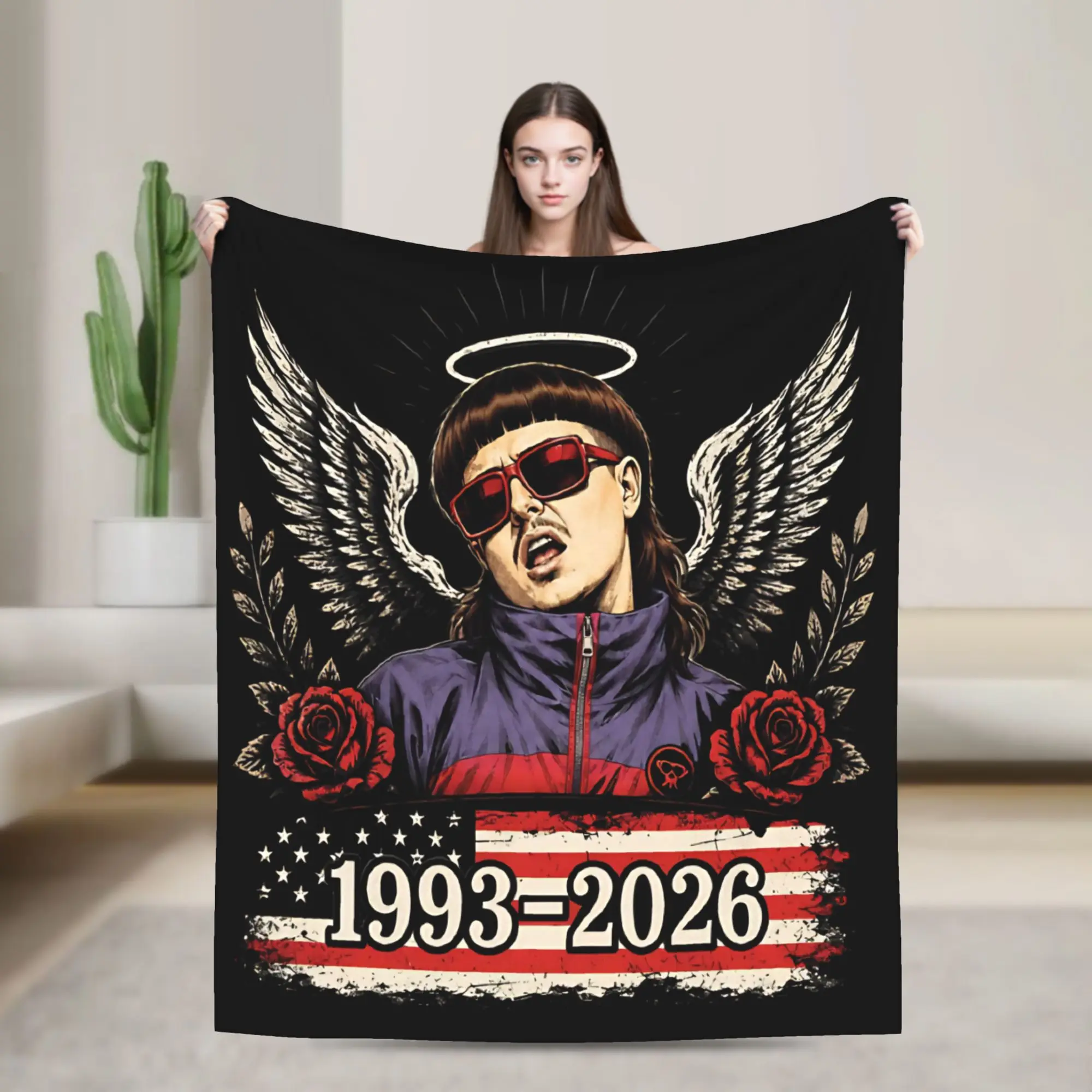 Oliver Tree 1993 2026 Memorial Tribute Knitted Blankets  Flannel Throw Blankets Summer Air Conditioning Decoration Bedspreads