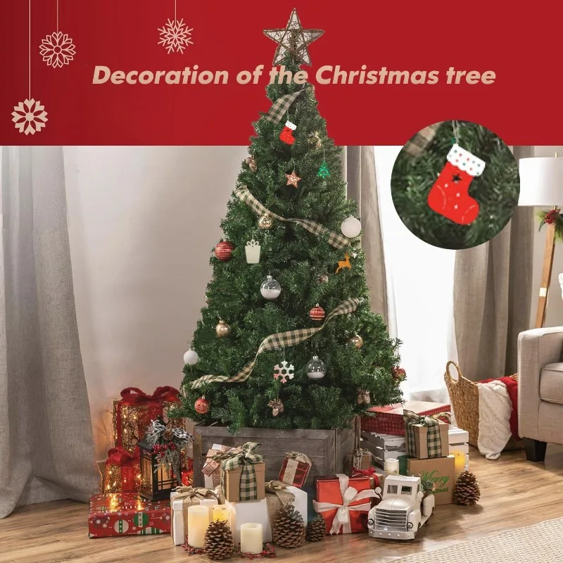 10 قطعة عيد الميلاد الحلي الخشبية للحرف اليدوية شريحة خشبية غير مكتملة الحلي شجرة عيد الميلاد الخشبية معلقة الديكور Crafts بها بنفسك الحرف #5