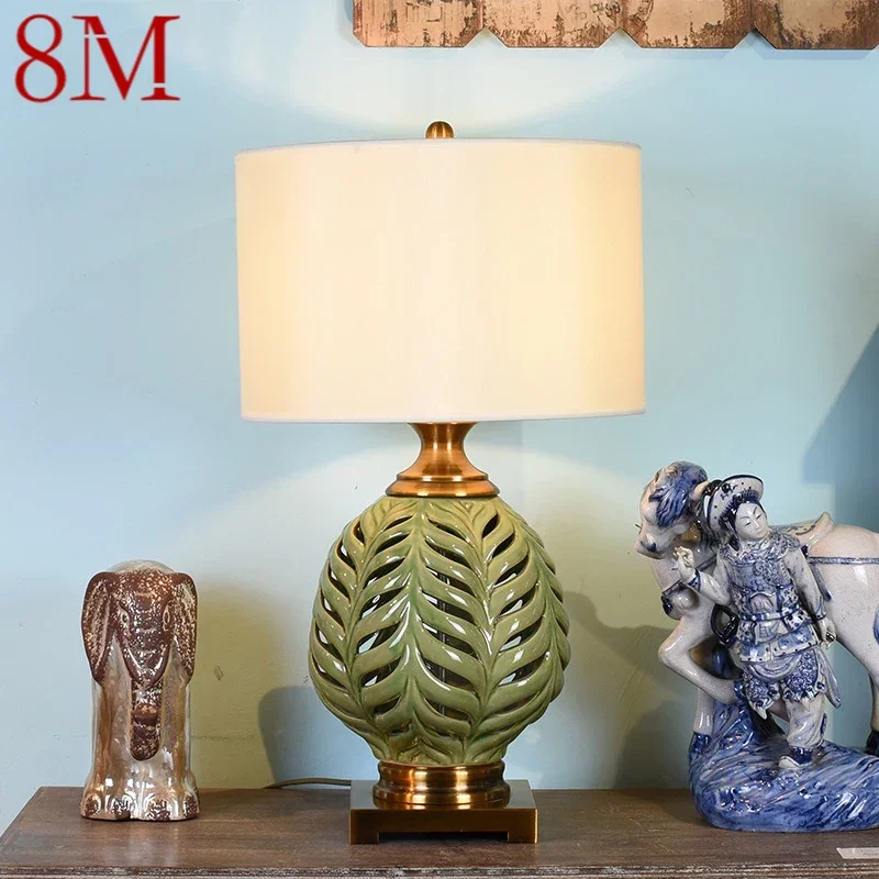 

8M American CeramicTable Lamp Creativity Hollowing out Living Room Bedroom Study Hotel Engineering Designer Desk Light