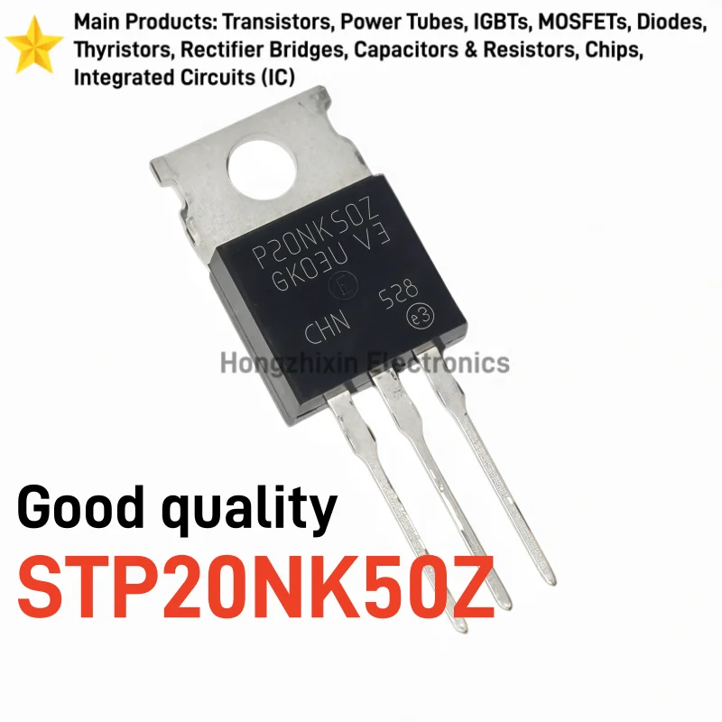 10PCS STP20NK50Z TO-220 N-Channel Power MOSFET 500V 17A P20NK50Z Zener Protected Transistor For Power Supply Inverter